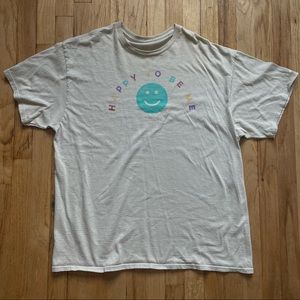 Vintage graphic tee in Bode style in a cream color Hippie festival 90s skater